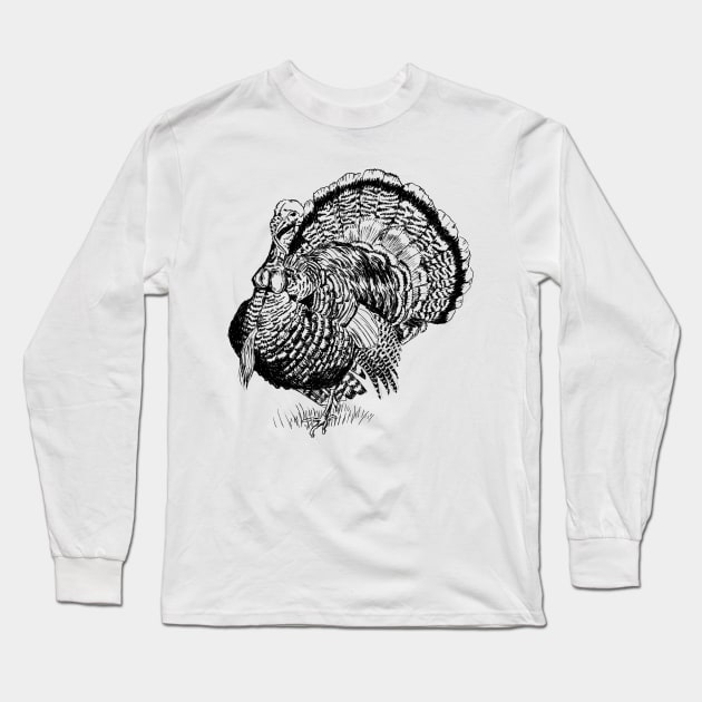 Wild Turkey Print Long Sleeve T-Shirt by rachelsfinelines